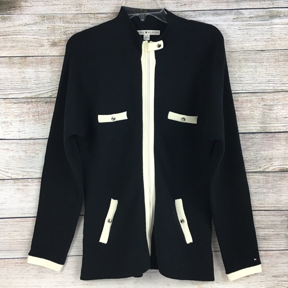 VTG Tommy Hilfiger Cardigan Sweater Long Full Zip